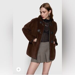 Rebecca Minkoff Chocolate Shearling Toggle Jacket Women’s Size Small